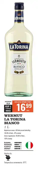 Biedronka Vermouth La Torina Bianco oferta