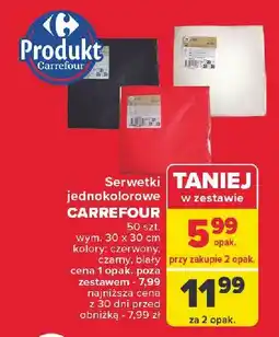 Carrefour Serwetki 30 x cm czarne Carrefour oferta