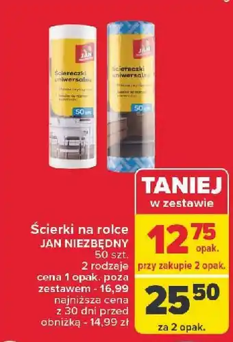 Carrefour Ściereczki na rolce białe Jan Niezbędny oferta