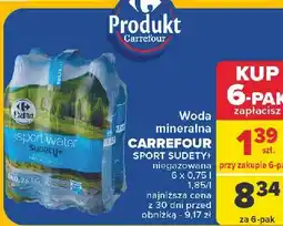 Carrefour Woda naturalna niegazowana Carrefour Sudety+ oferta