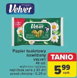 Carrefour Papier toaletowy nawilżany rumianek & aloe vera Velvet oferta
