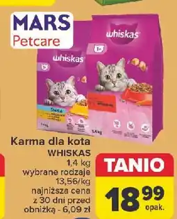 Carrefour Karma dla kota z wołowiną Whiskas oferta