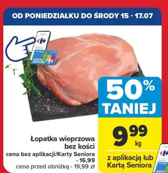 Carrefour Łopatka wieprzowa bez kości oferta