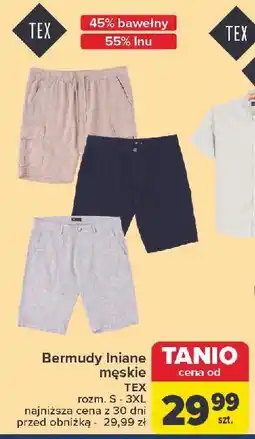 Carrefour Bermudy męskie s-3xl Tex oferta