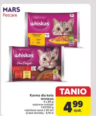 Carrefour Karma dla kota soczyste kąski Whiskas Pure Delight oferta