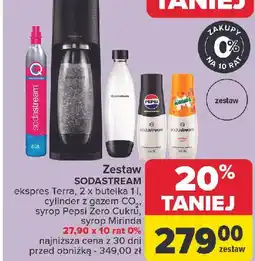 Carrefour Urządzenie terra black + 2 butelki nabój mirinda Sodastream oferta