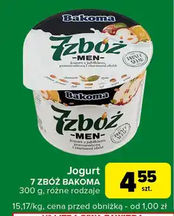 Carrefour Express Jogurt jabłko-pomarańcza Bakoma 7 Zbóż Men oferta