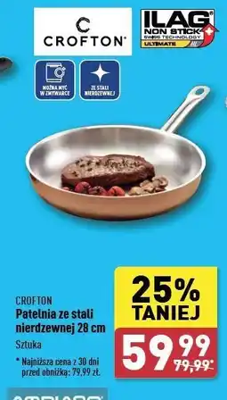 ALDI Patelnia ze stali nierdzewnej 28 cm Crofton oferta