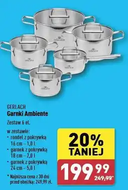 ALDI Komplet garnków ambiente Gerlach oferta