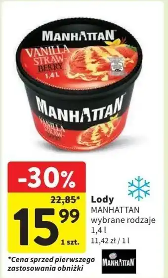 Intermarche Lody strawberry & vanilla Manhattan (Nestle) oferta