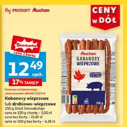 Auchan Kabanosy wieprzowe Auchan Różnorodne (Logo Czerwone) oferta