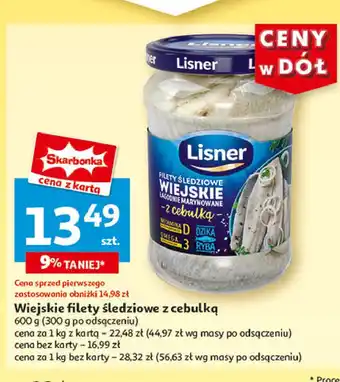 Auchan Filety śledziowe wiejskie z cebulą Lisner oferta