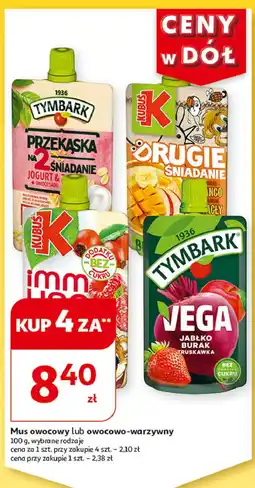 Auchan Przekąska jogurt & zboża z brzoskwinią Tymbark oferta