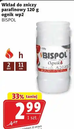 Bispol WkŁad do zniczy parafinowy 120 g Ogník