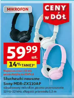Auchan Słuchawki mdr-zx110ap biały Sony oferta