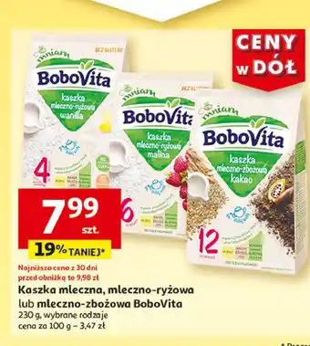 Auchan Kaszka mleczno-ryżowa waniliowa Bobovita oferta
