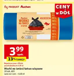 Auchan Worki na smieci 60 l Auchan oferta