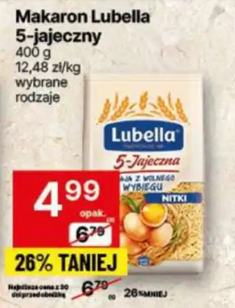 Delikatesy Centrum Makaron Lubella 5 - jajeczny oferta