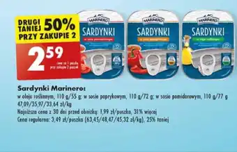Biedronka Sardynki w sosie Marinero oferta
