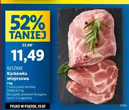 Lidl Karkówka wieprzowa bez kosci Rzeźnik Codzienna Dostawa oferta