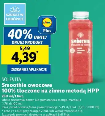 Lidl Smoothie jabłko- truskawka- banan Solevita oferta