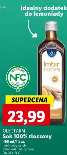 Lidl Sok imbirowy z kurkumą i cytryną Oleofarm oferta
