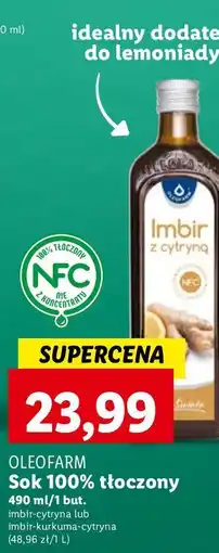 Lidl Sok imbirowy z cytryną Oleofarm oferta