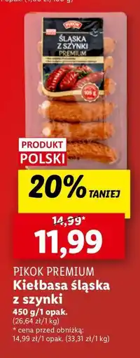 Lidl Kiełbasa śląska z szynki Pikok oferta