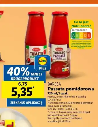 Lidl Passata z bazylią Baresa oferta