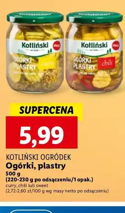 Lidl Ogórki plastry curry Kotliński Specjał oferta