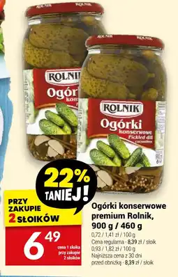 Twój Market Ogórki konserwowe premium Rolnik, 900 g / 460 g oferta