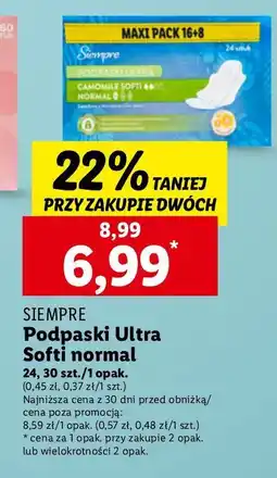 Lidl Podpaski ultra softi normal Siempre oferta