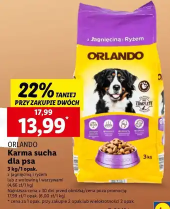 Lidl Karma dla psa nuggetsy wołowiną Orlando oferta