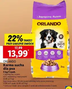 Lidl Karma dla psa nuggetsy z jagnięciną i ryżem Orlando oferta