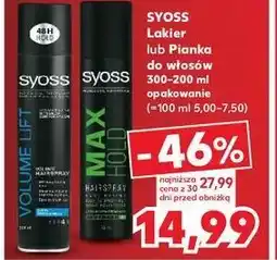 Kaufland Pianka do włosów Syoss Volume Lift oferta