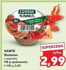 Kaufland Hummus z papryką na ostro Sante I Love Vege oferta