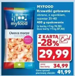 Kaufland Krewetki gotowane obrane 31/40 Myfood oferta