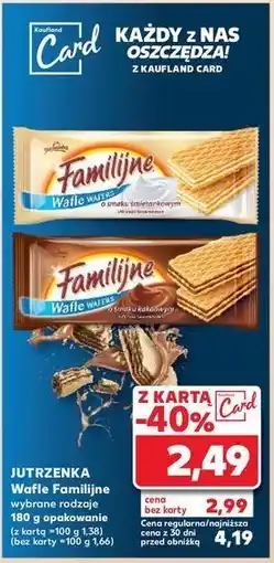 Kaufland Wafle kakaowe Jutrzenka Familijne oferta
