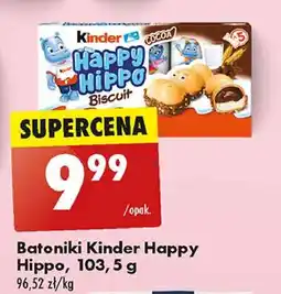 Biedronka Batoniiki kakaowe Kinder Happy Hippo oferta