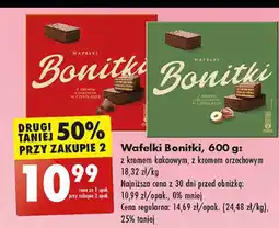 Biedronka Wafelki z kremem orzechowym Bonitki oferta
