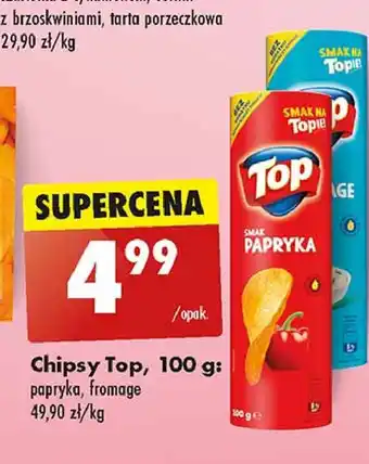 Biedronka Chipsy o smaku serka fromage Top Chips oferta