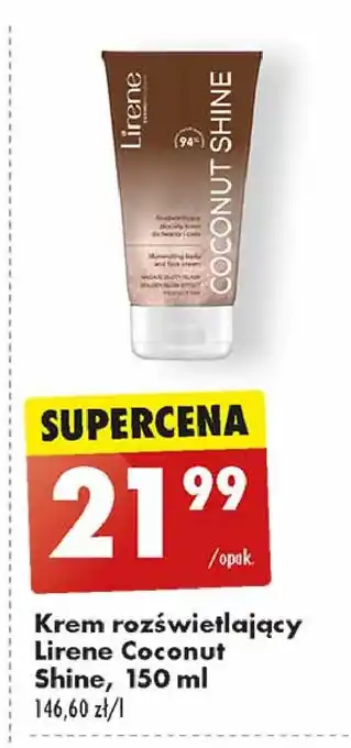 Biedronka Krem rozświetlający do twarzy i ciała Lirene Coconut Shine oferta