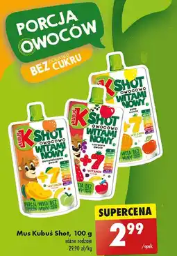 Biedronka Mus shot czerwone owoce Kubuś oferta