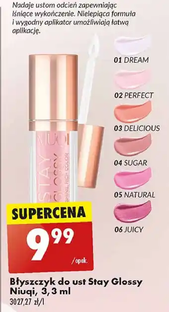 Biedronka Błyszczyk do ust 05 natural Niuqi Stay Glossy oferta