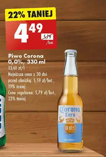 Biedronka Piwo Corona 0.0% oferta