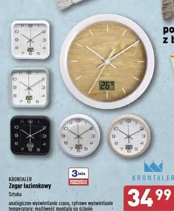 ALDI Zegar łazienkowy sterowany radiowo Krontaler oferta