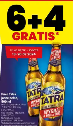 Twój Market Piwo Tatra jasne pełne, 500 ml oferta