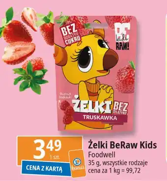 E.Leclerc Żelki o smaku truskawka Be Raw! oferta