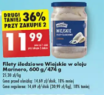 Biedronka Filety śledziowe Wiejskie w oleju Marinero, 600 g/474 g oferta