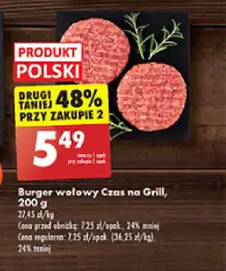 Biedronka Burger wołowy Czas na Grill, 200 g oferta